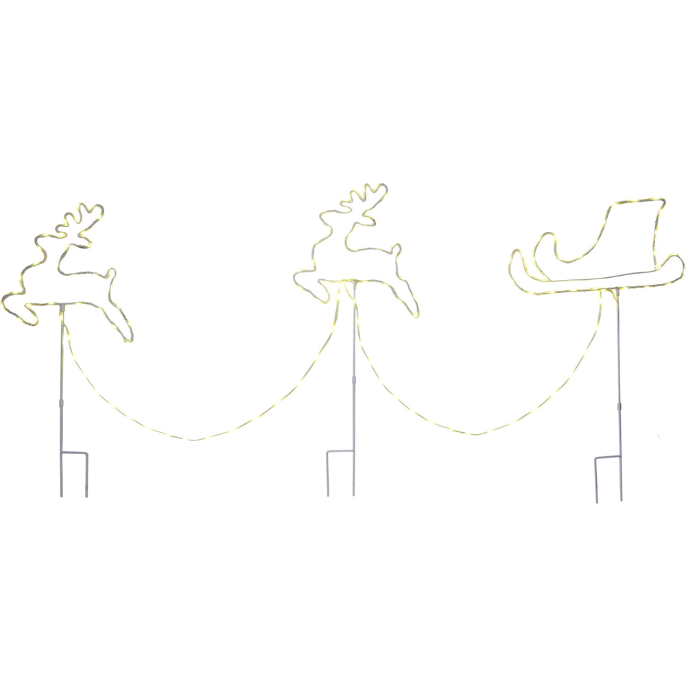 3 Piece Reindeer Sleigh Stake Lights Image 2