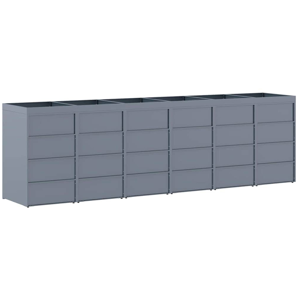 vidaXL Light Grey 6 Wheelie Bin Storage Shed with Planter Roof Image 6