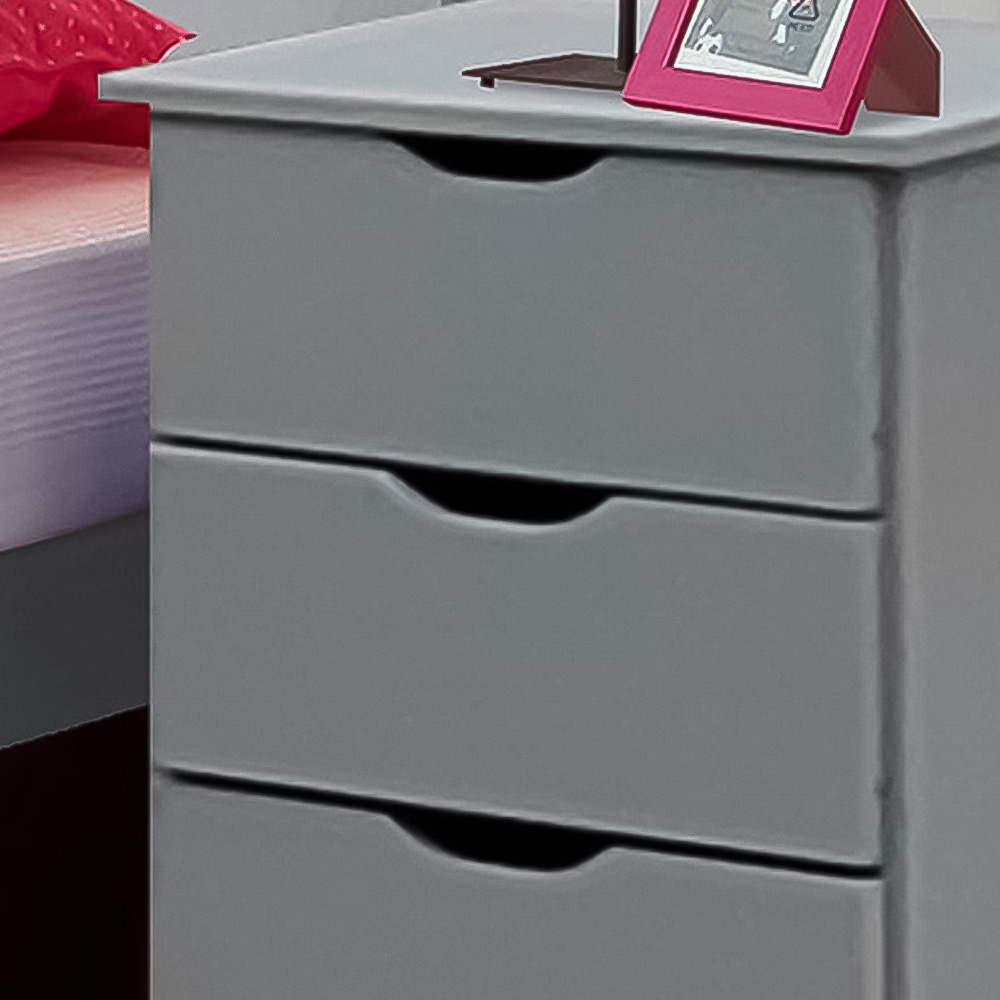 Brooklyn 3 Drawer Grey Childrens Wooden Star Bedside Table Image 2