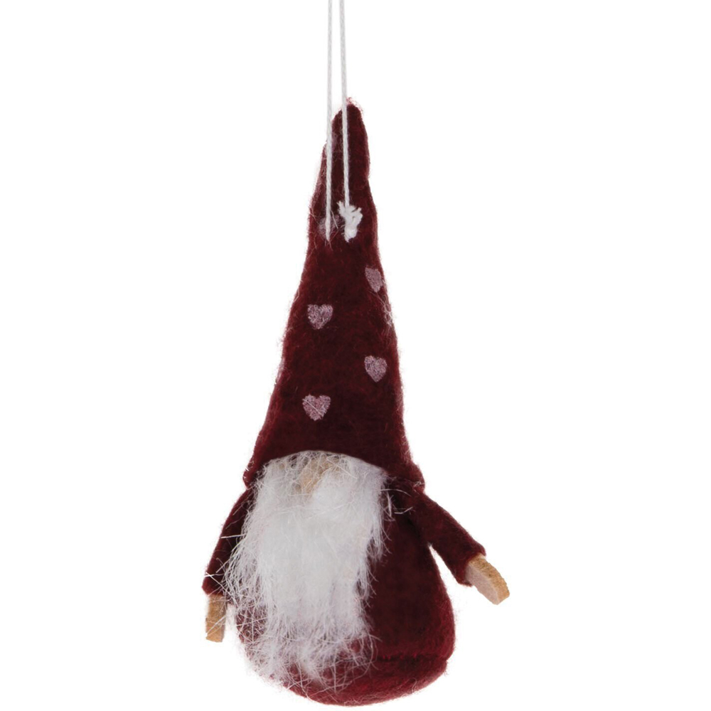 Candy Cane Lane Hanging Heart Gonk Christmas Ornament Image