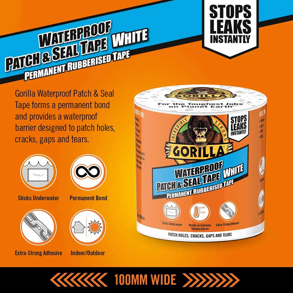 Gorilla Waterproof White Patch & Seal Tape Image 2