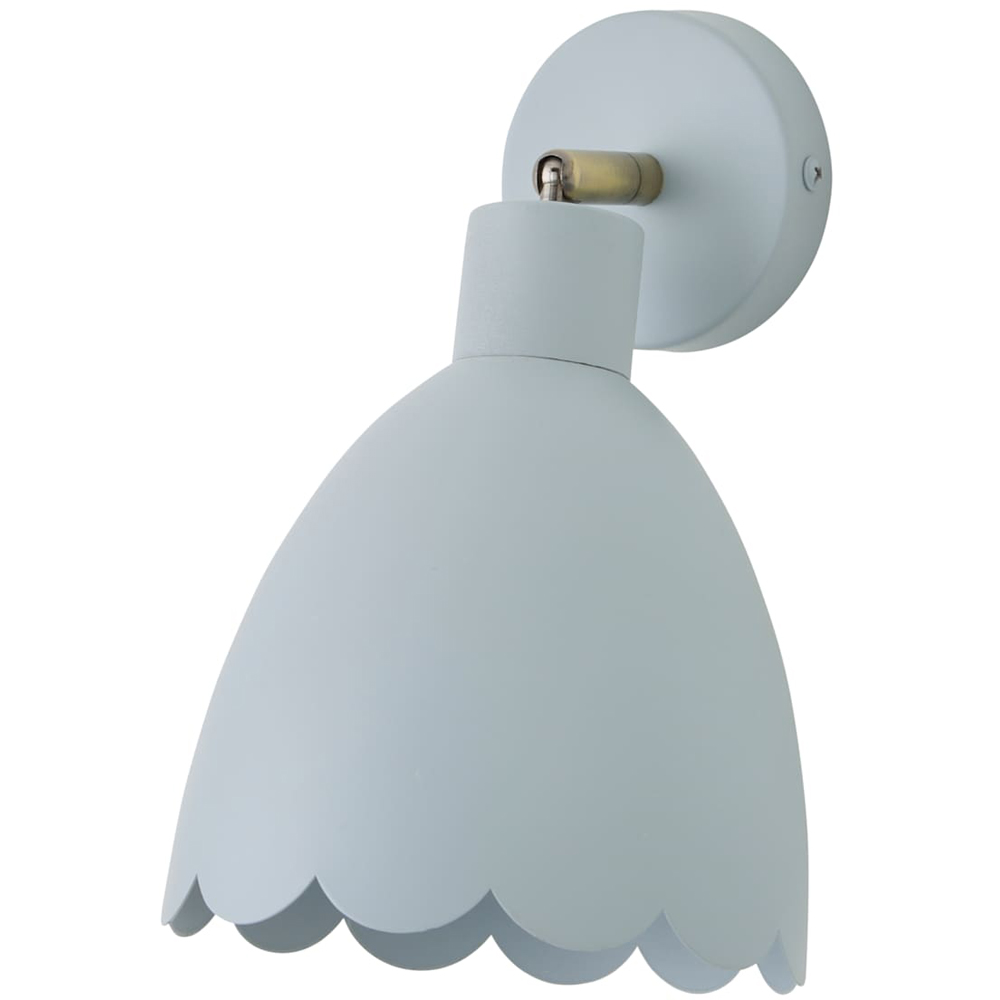 ValueLights Millie Powder Blue Scallop Shade Adjustable Wall Light with Bulb 2 Pack Image 1