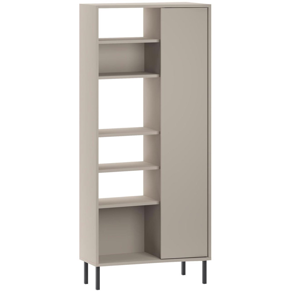 FWStyle Single Door 6 Shelf Sandstone Curved Modern Bookcase Image 2