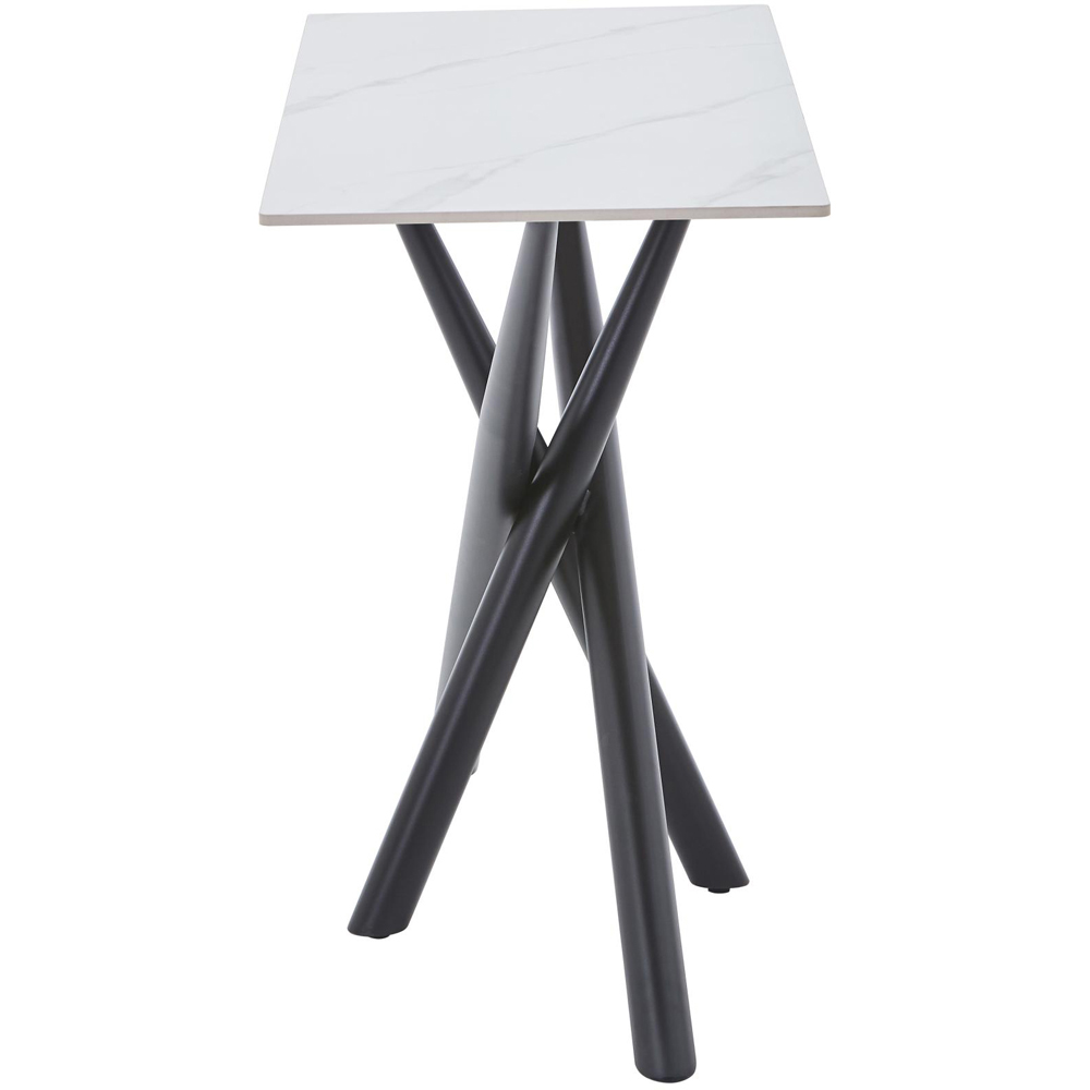 wilko Arlo White Wood Grain Ceramic Console Table Image 5