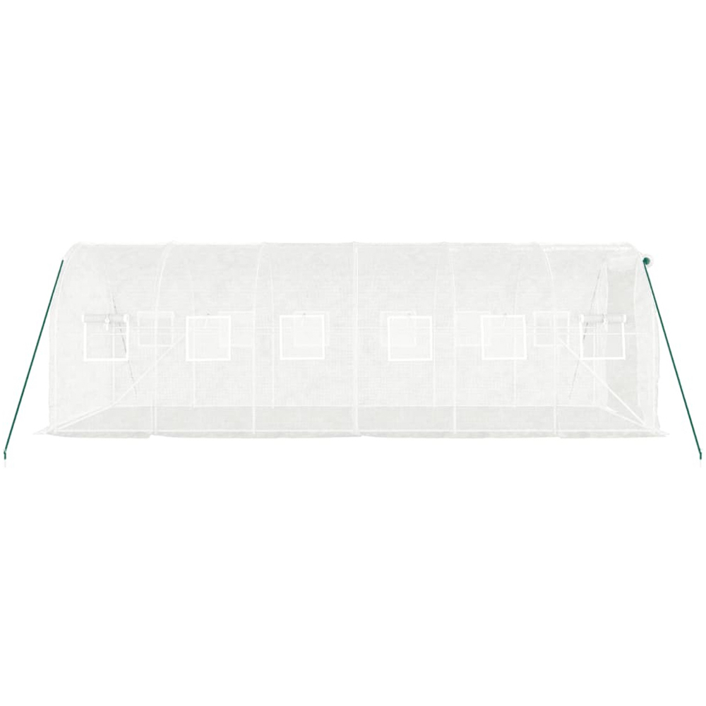 vidaXL White Polyethylene Galvanised Steel Frame 19.6 x 6.5ft Greenhouse Image 4