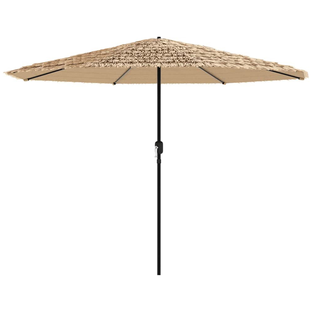 vidaXL Brown Straw Top Garden Parasol with Steel Pole 3.2m Image 2