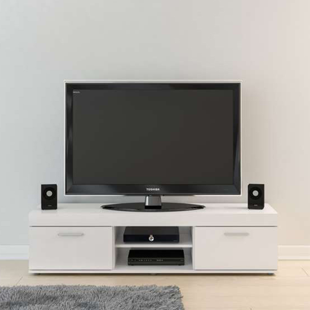 Edgeware 2 Door 2 Shelf White TV Unit Image 3