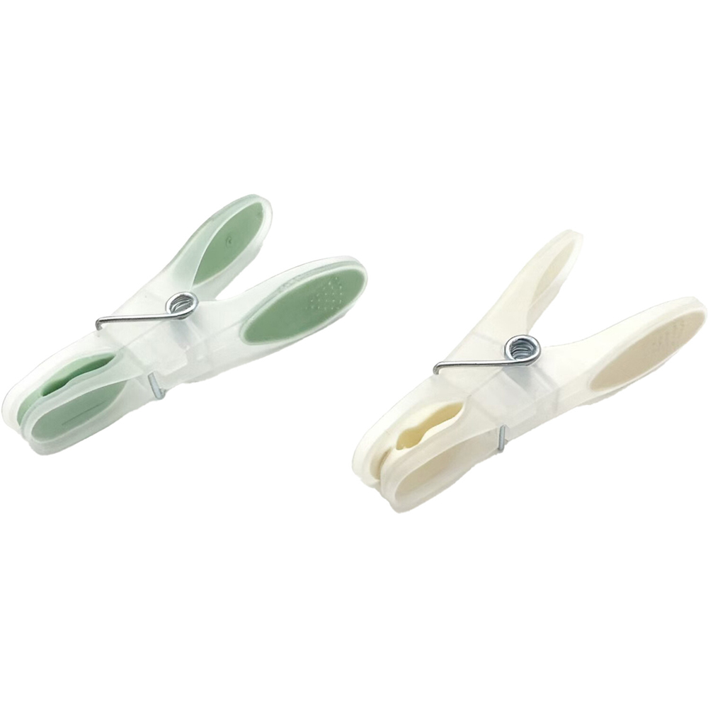 Pack of 24 Cream and Sage Soft Grip Pegs Image 2