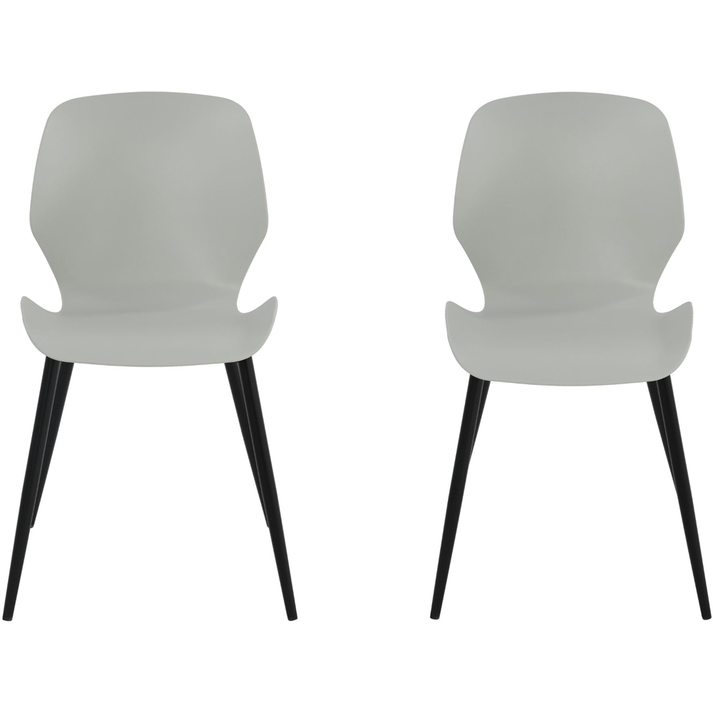 Core Products Carnaby Set of 2 Light Grey Plastic Kitchen Chair Image 2