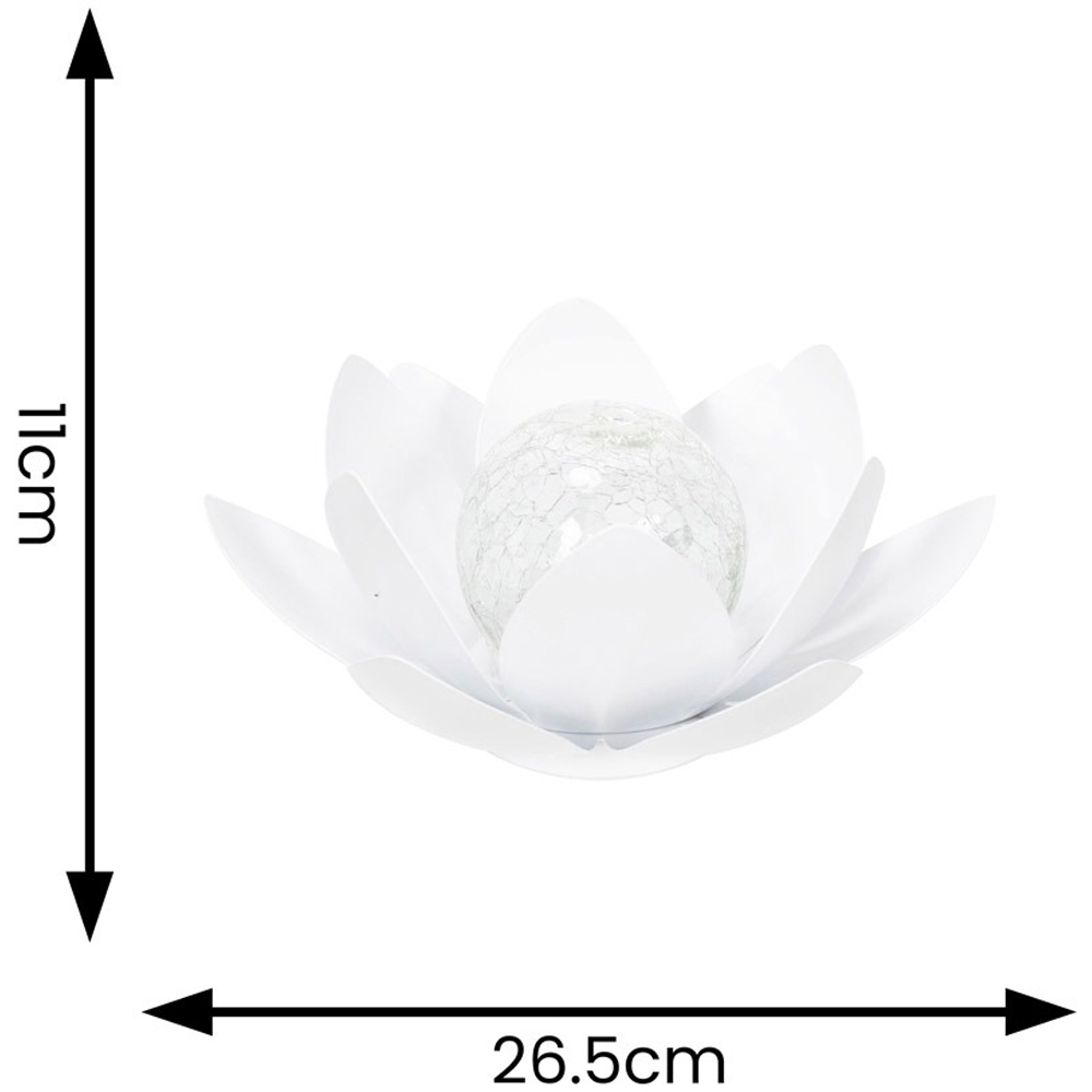 ValueLights Waterlily White Lotus Flower Solar Powered Outdoor Decoration Garden Light Image 4