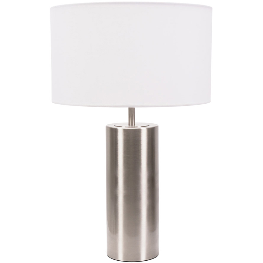 ValueLights Lexy White Shade Chrome Touch LED Table Lamp Image 1