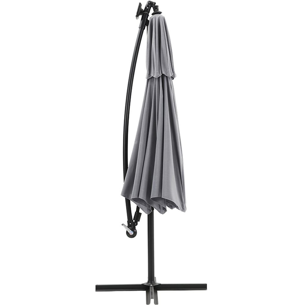 Living and Home Dark Grey 2 Tier Solar Light Cantilever Parasol 3m Image 2