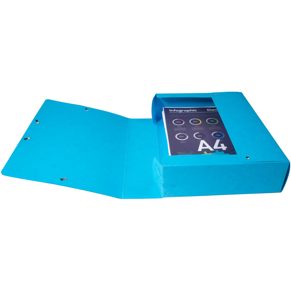 Exacompta A4 Multicolour Premium Pressboard Elasticated Filing Box 6 Pack Image 5