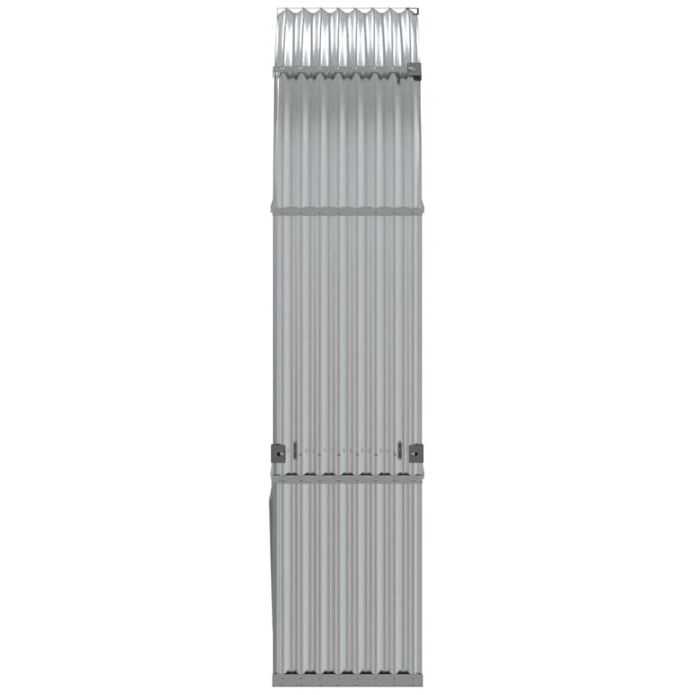 vidaXL Silver Galvanised Steel Firewood Log Holder 210 x 120 x 45cm Image 4