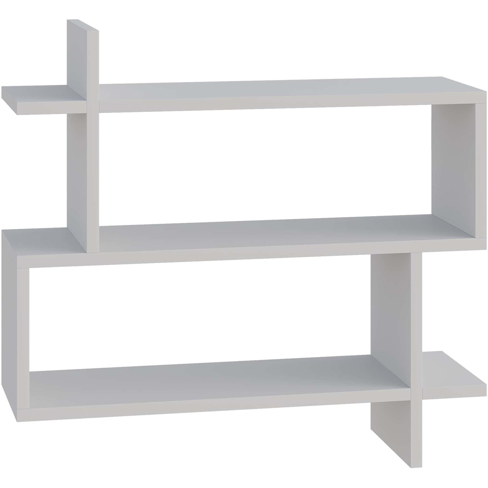 Decortie Paralel 2 Shelf White Wall Mounted Bookcase Image 5
