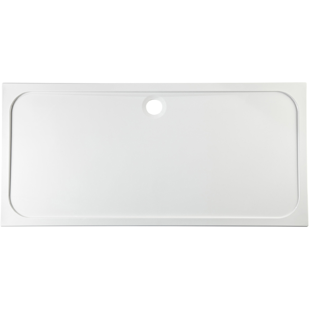 Bathstore Deluxe 45mm White Rectangular Shower Tray with Chrome Waste 1700 x 900mm Image 1