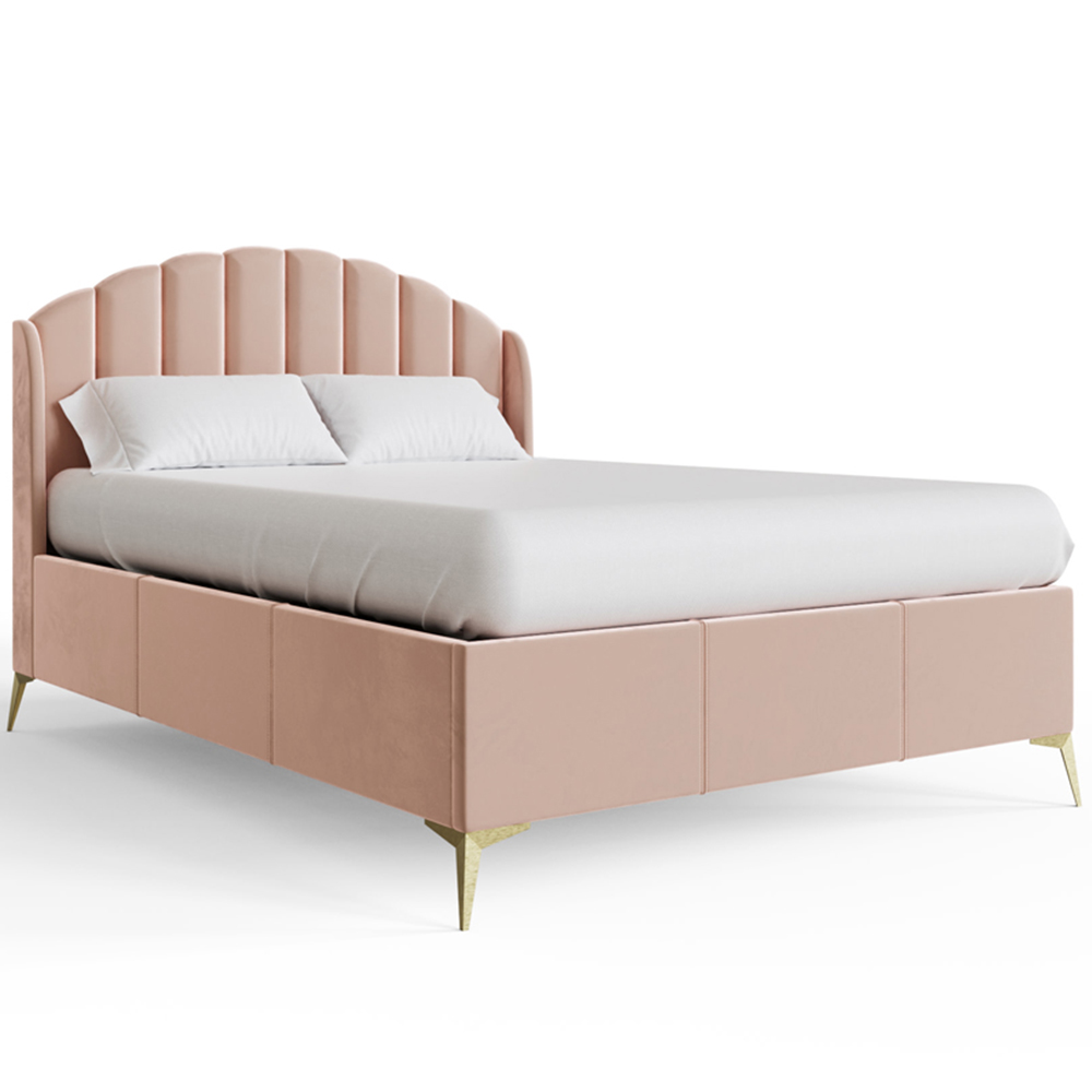 GFW Pettine Double Blush Pink End Lift Ottoman Bed Image 4