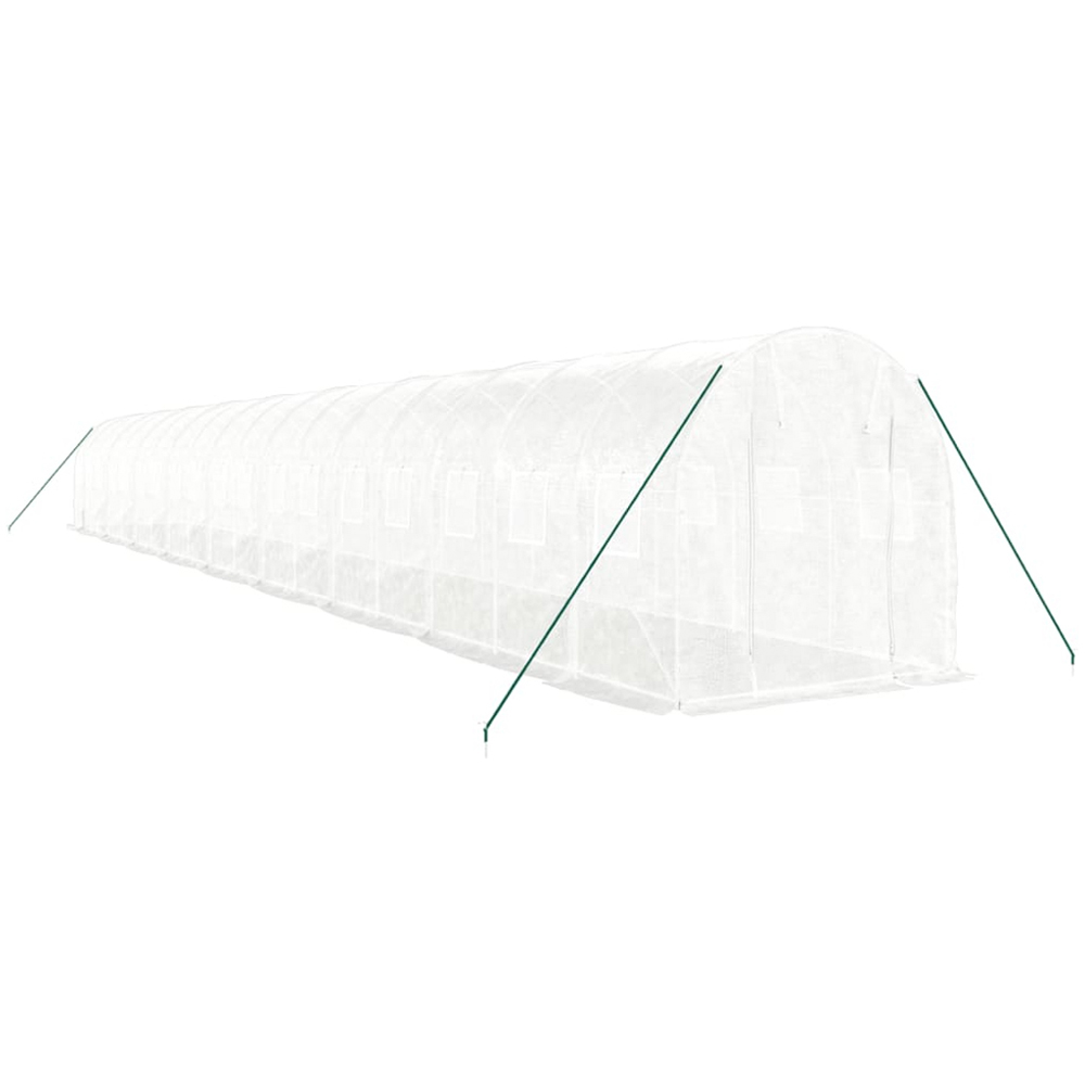 vidaXL White Polyethylene Galvanised Steel Frame 59 x 6.5ft Greenhouse Image 2