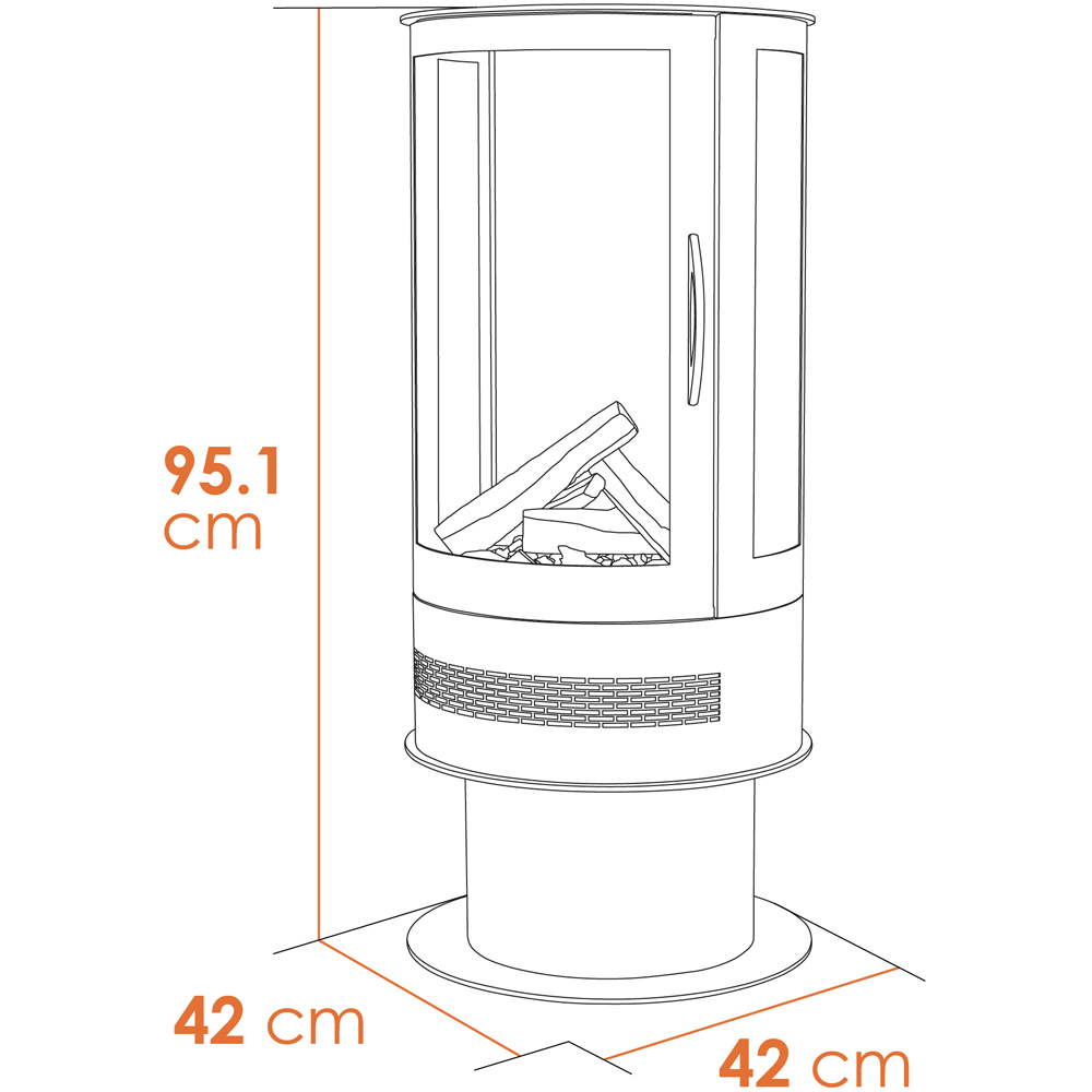 Acantha Orbit Charcoal Grey Cylinder Electric Stove with Angled Pipe Image 8