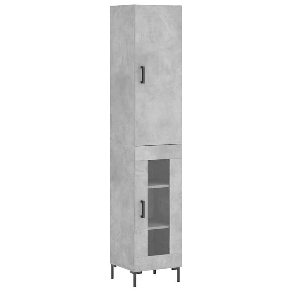 vidaXL 4 Door Grey Highboard Image 2