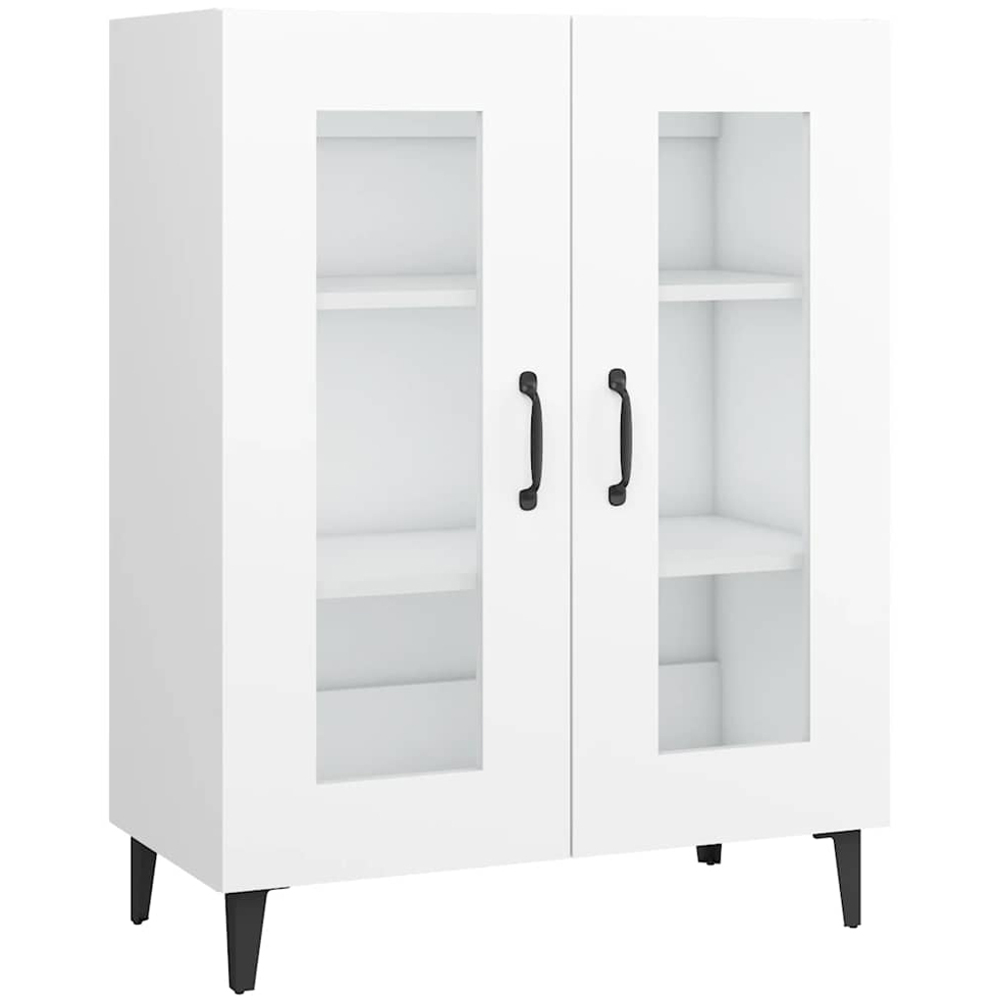 vidaXL 2 Glass Door White Sideboard Image 2