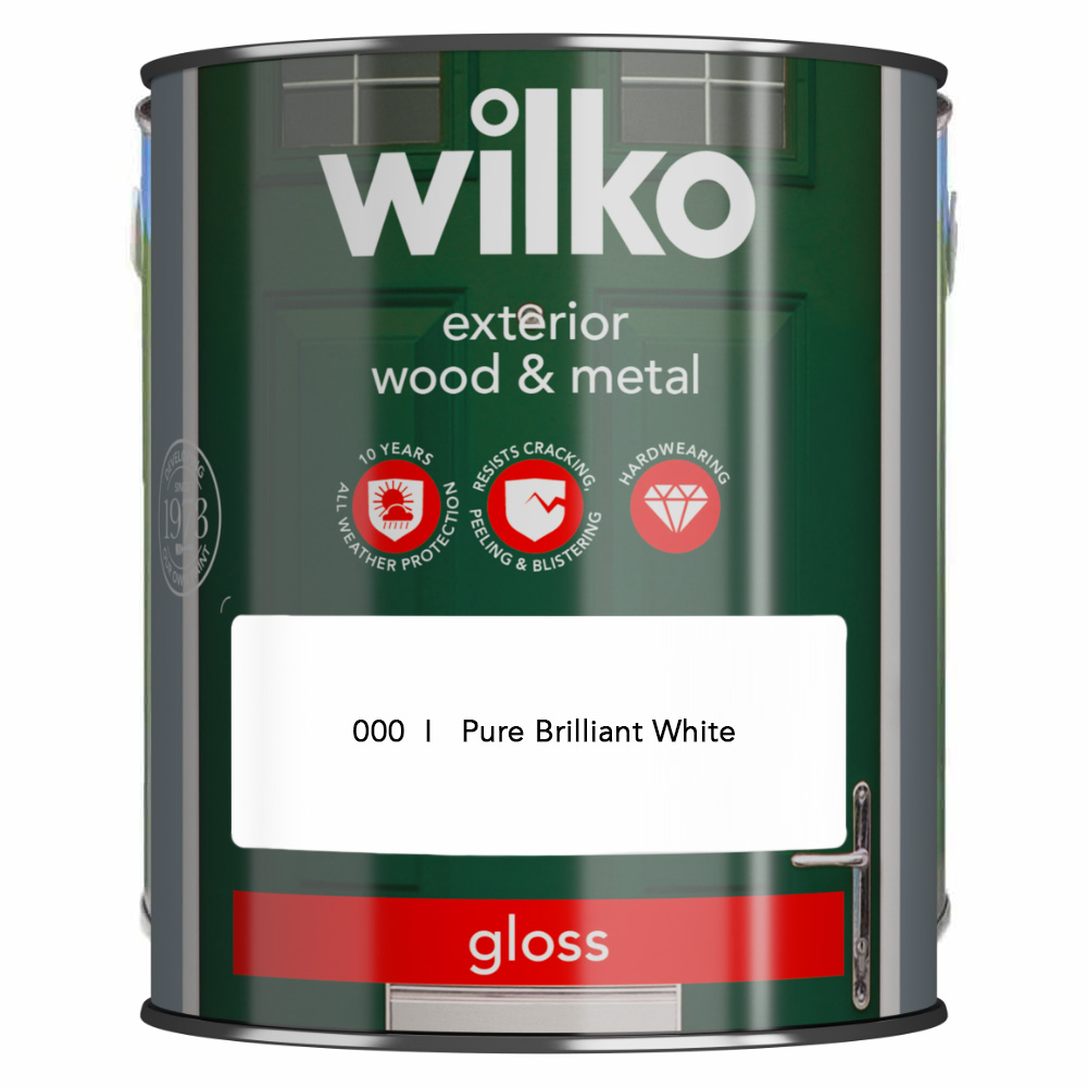 Wilko Wood and Metal Pure Brilliant White Gloss Paint 2.5L Image 2