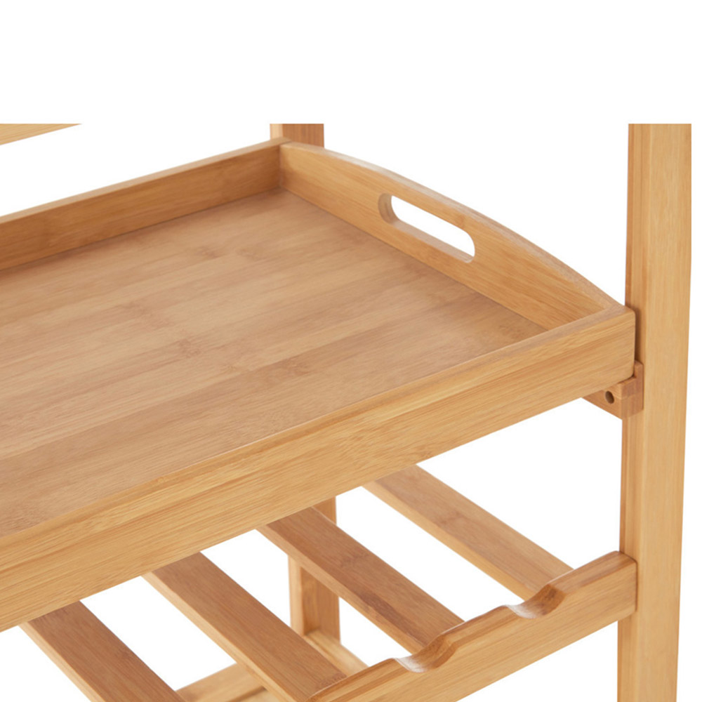 Premier Housewares Bamboo Kitchen Trolley with One Drawer Image 7
