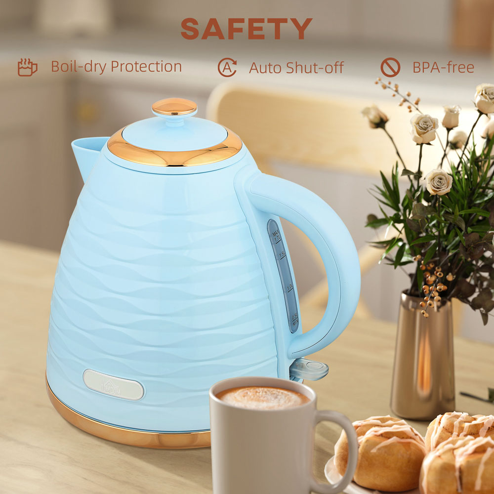 HOMCOM 800-207V70LB Light Blue Ripple 1.7L Electric Kettle 3kW Image 6