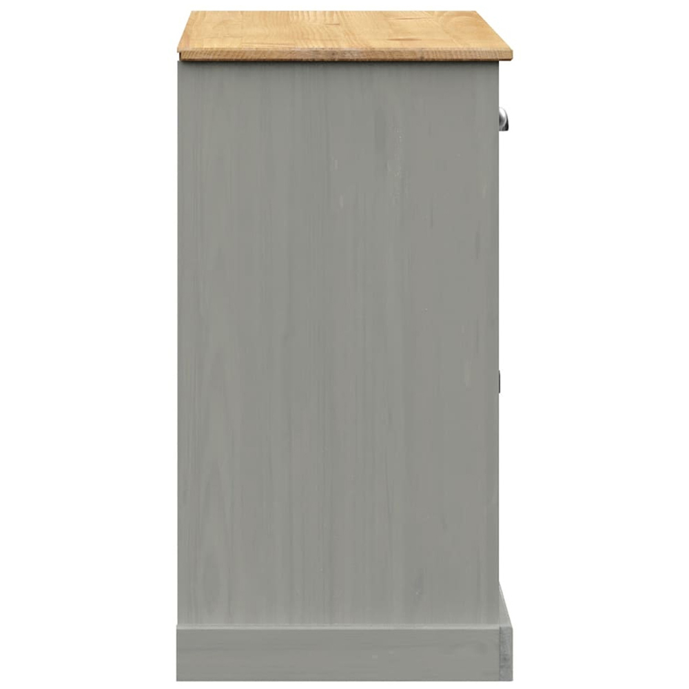 vidaXL 3 Door 3 Drawer Grey Solid Pine Wood Sideboard Image 6