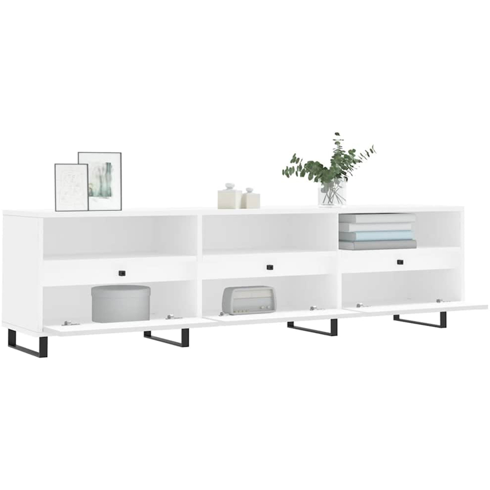 vidaXL 3 Door 3 Shelf White TV Cabinet Image 4