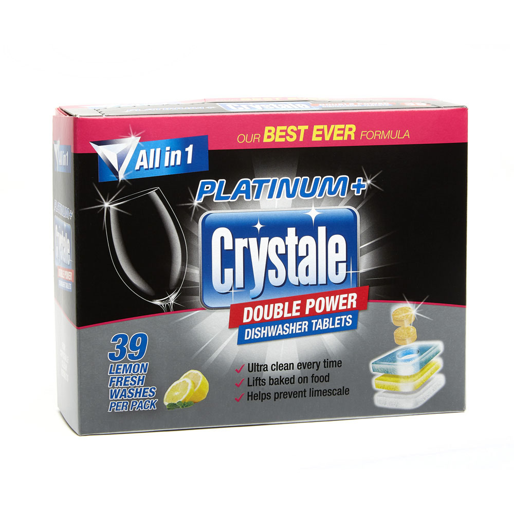 Crystale All In 1 Double Power Lemon Fresh Dishwasher Tablets 39 Pack Image 1