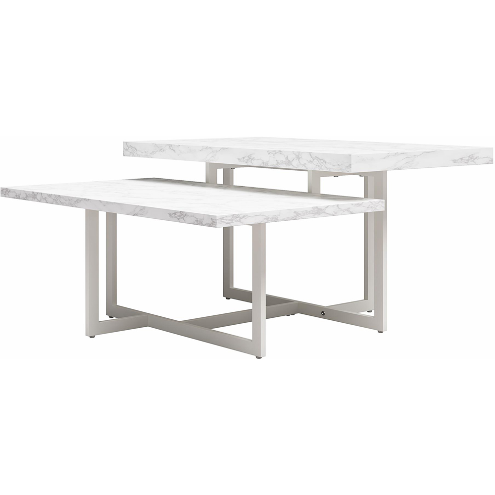Dorel Home Brielle White Faux Marble Coffee Table Image 5