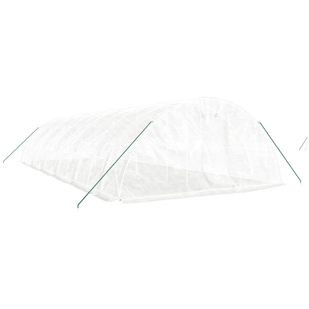 vidaXL White Polyethylene Galvanised Steel Frame 39.3 x 16.4ft Greenhouse Image 2