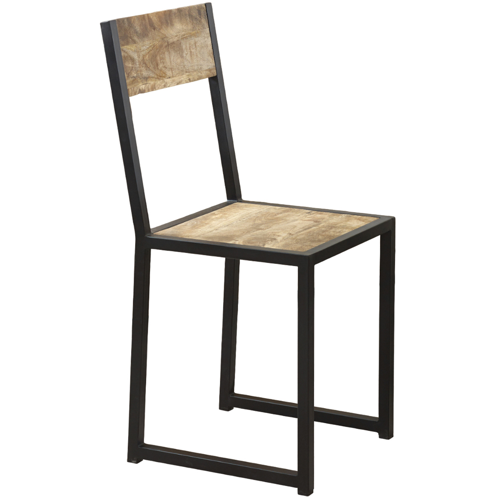Brooklyn Surrey Industrial Metal and Wood Dining Chair Image 3