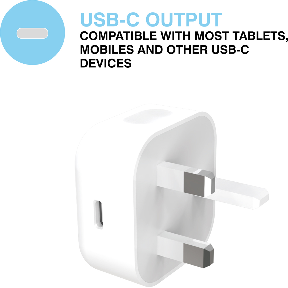 MiTEC MiPOWER USB-C PD Mains Charger 20W and 1M MFI Lightning Cable Image 6