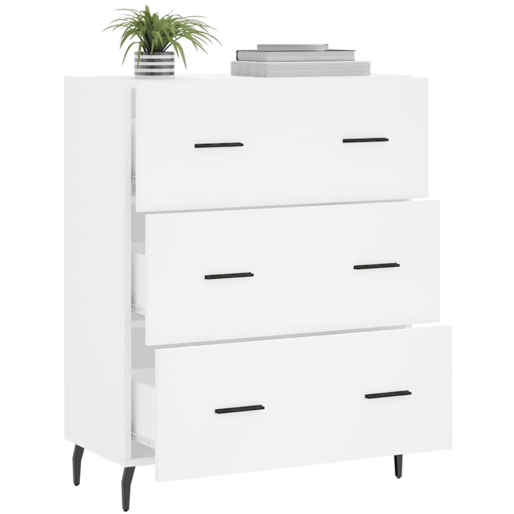 vidaXL 3 Drawer White Sideboard Image 4