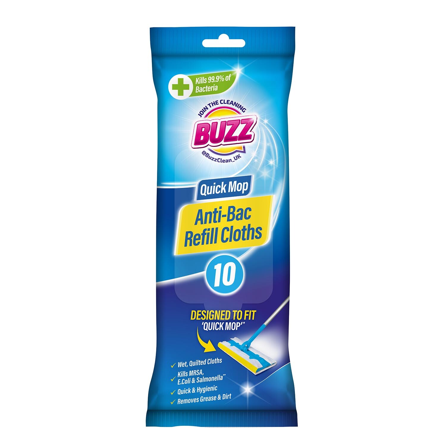 Buzz Anti Bacterial Mop Head with Refill Cloths Image