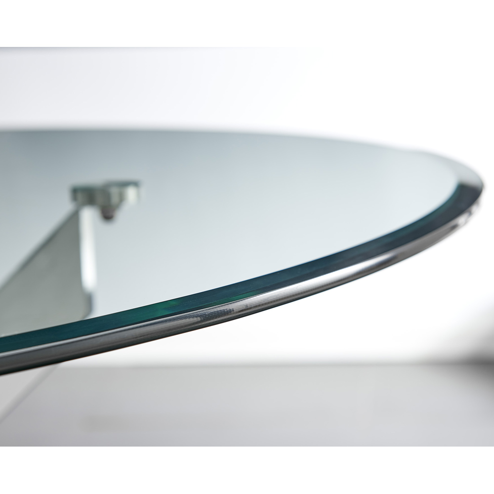 Furniturebox Arona Fontana 4 Seater Round Dining Set Cappuccino and Chrome Image 4