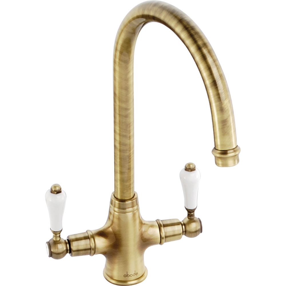 Ludlow Antique Bronze Dual Lever Mono Kitchen Tap Image 1