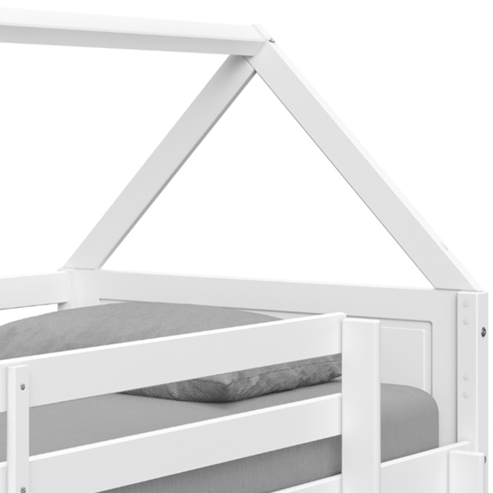 Home Detail Miller White Wooden House Bunk Bed Image 5