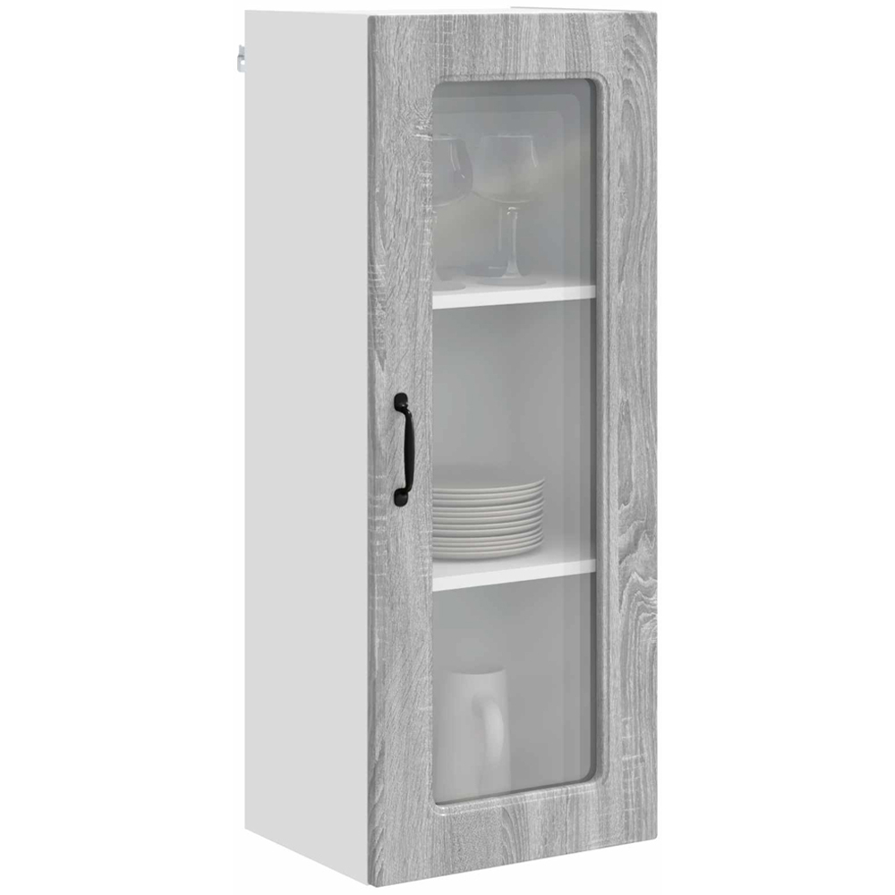 vidaXL Single Glass Door Grey Sonoma Kitchen Wall Cabinet Image 3