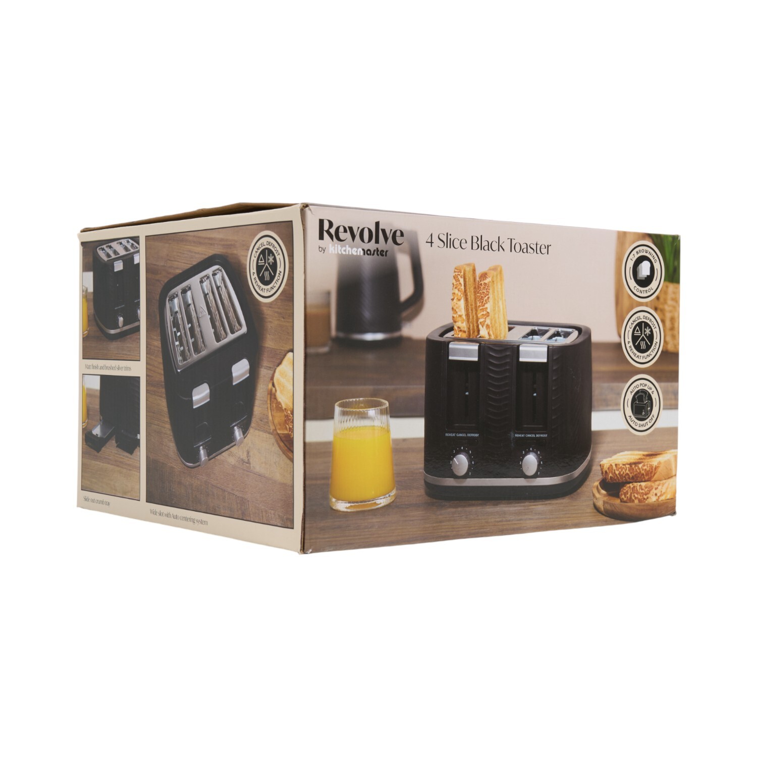 Revolve 4 Slot Toaster Black Image 4