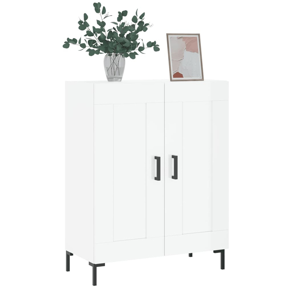 vidaXL 2 Door High Gloss White Sideboard Image 3