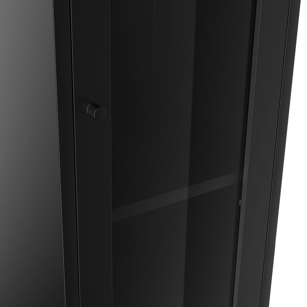 LPD Home Frank Single Door Black Glass Display Cabinet Image 5