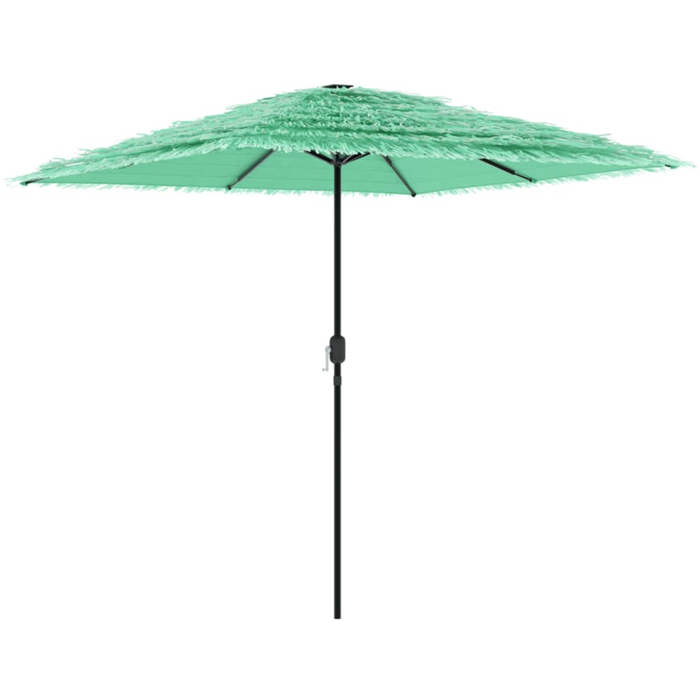 vidaXL Green Straw Top Garden Parasol with Steel Pole 2.4m Image 1