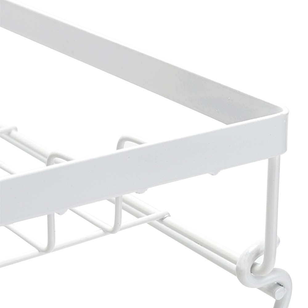 Living and Home White 2 Tier Kitchen Dish Drainer with Drying Tray Image 4