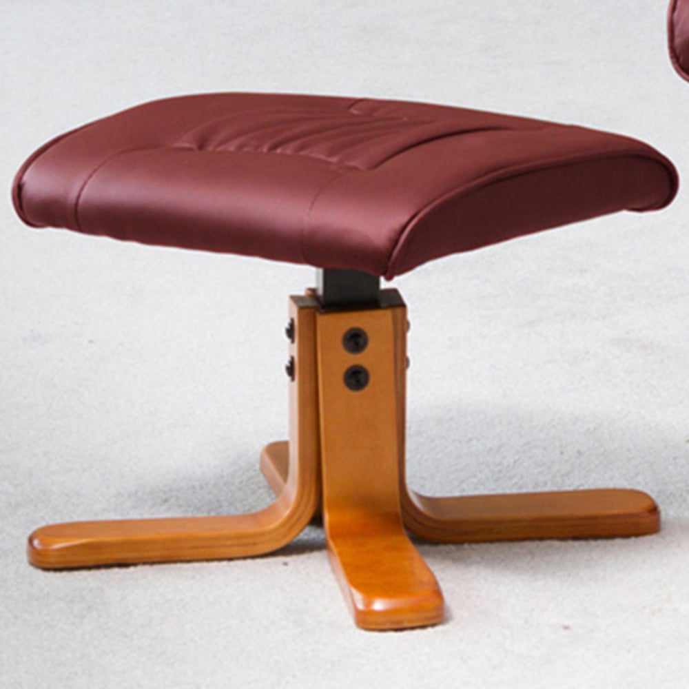 Artemis Home Severn Burgundy Swivel Recliner Chair with Footstool Image 4