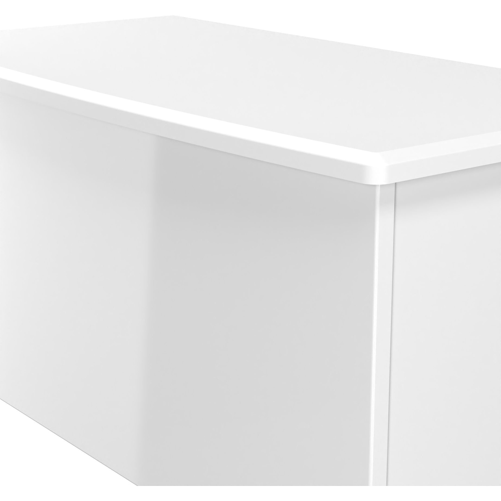 Crowndale Camden White Gloss and White Lid Top Blanket Box Ready Assembled Image 6