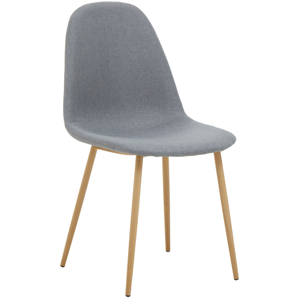 Premier Housewares Salford Grey Fabric and Wood Effect Legs Dining Chair Image 4