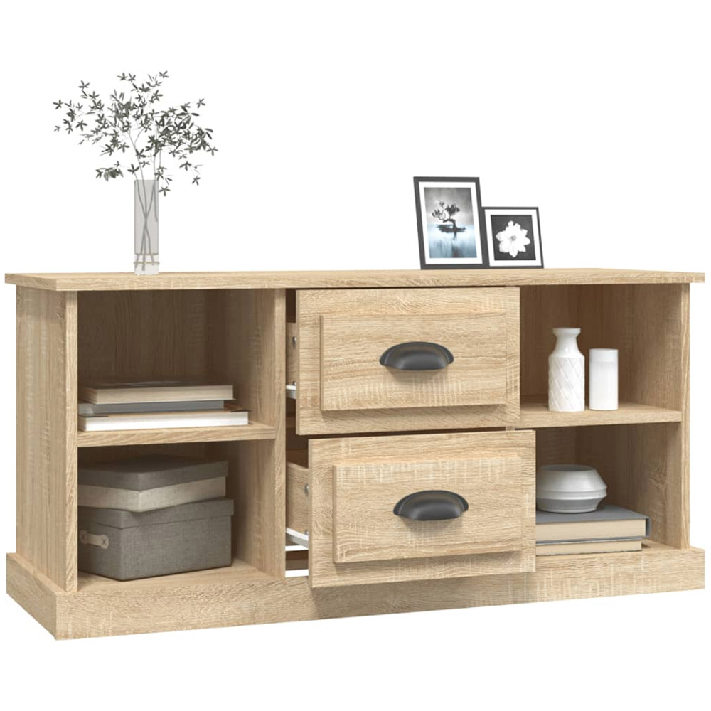 vidaXL 2 Drawer 4 Open Shelf Sonoma Oak TV Cabinet Image 5